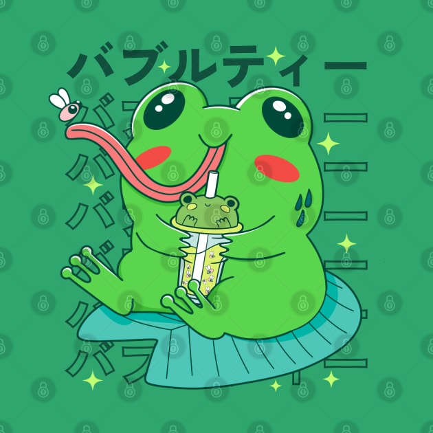 Kawaii Frog Anime Bubble Tea by Bruno Pires