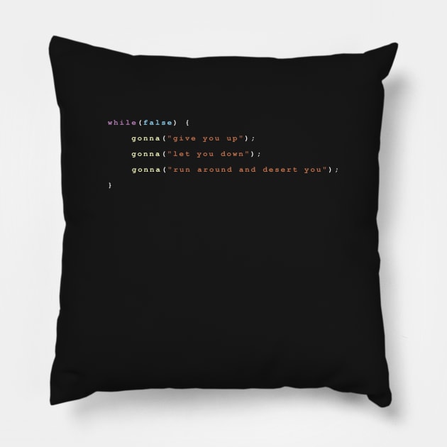 Never Gonna Give You Up  3 Lines Color Pillow by ElkeD