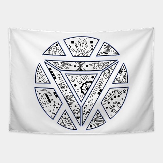 The crest mandala Tapestry by LotusArtStudio