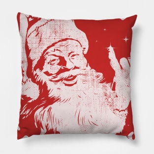 Retro Christmas Mele Kalikimaka Santa Shaka Hawaii Pillow