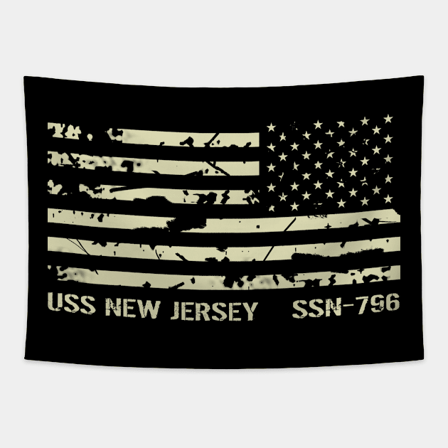 USS New Jersey Tapestry by Jared S Davies