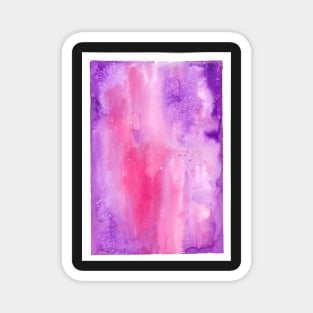 Watercolor galaxy in pink and purple Magnet