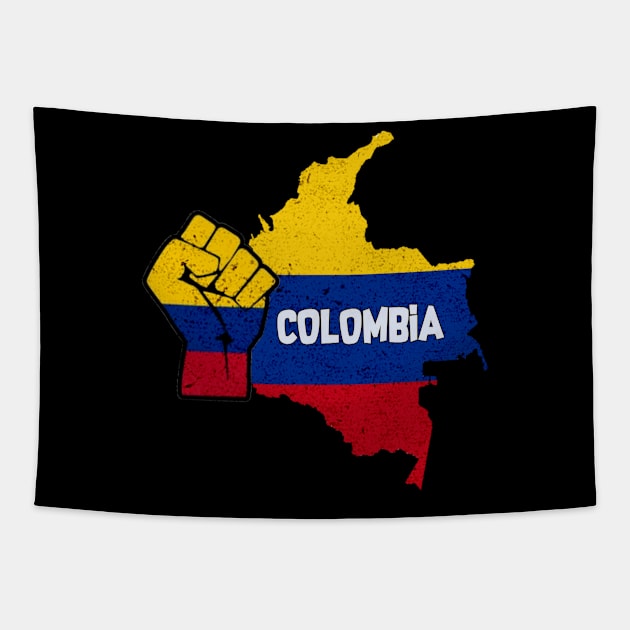 Freedom Colombia hand Tapestry by 29Butterfly_Studio