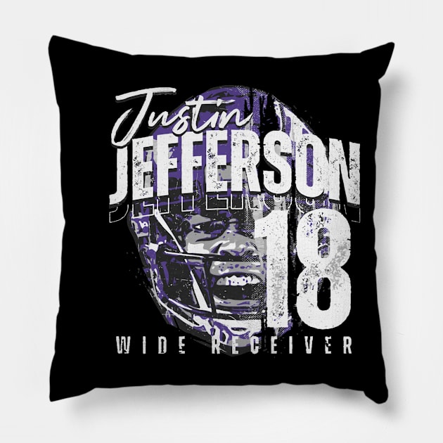 Justin Jefferson Minnesota Half Face Pillow by ClarityMacaws