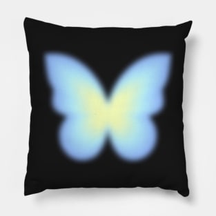 blue aura butterfly Pillow