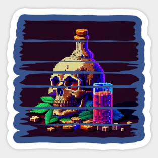 Skull (PIXEL ART) Sticker for Sale by RDX84