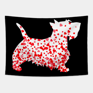 Scottie Scottish Terrier Heart Dog Valentine_s Day Tapestry