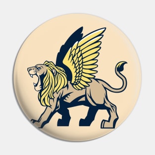 Cool Winged Lion Roaring Pin