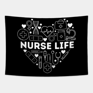 Nurse Life Heart Shape Nursing Week RN LPN CNA Healthcare Tapestry