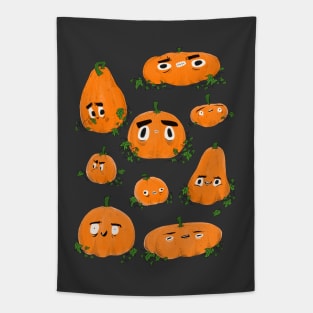 Pumpkin Heads - Halloween Spooky Illustration Tapestry