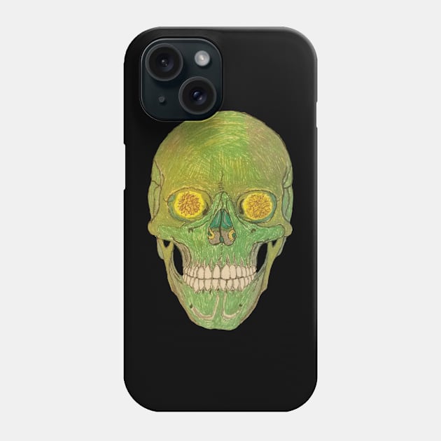 Skull Green Female Phone Case by AJ Leibengeist