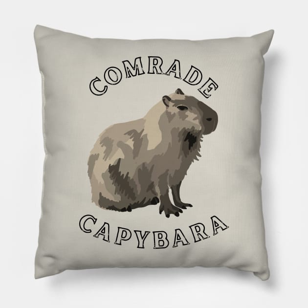 Comrade Capybara Pillow by Slightly Unhinged