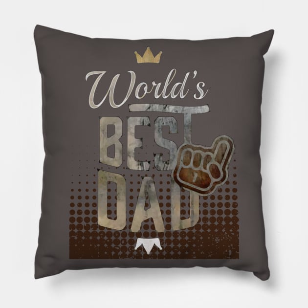 Brown World's Best Dad Pillow by O.M design