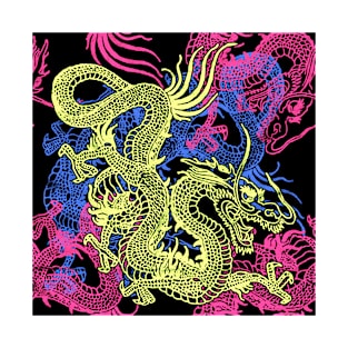 Traditional Asian Chinese Dragon Pattern T-Shirt