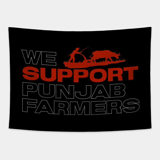 We support Punjab farmers in red and black Tapestry by SAN ART STUDIO 
