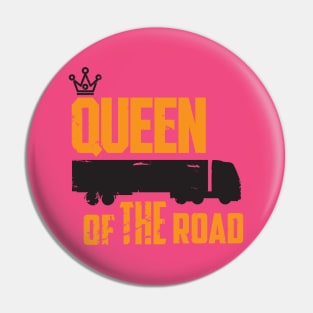 Queen of the road (black) Pin