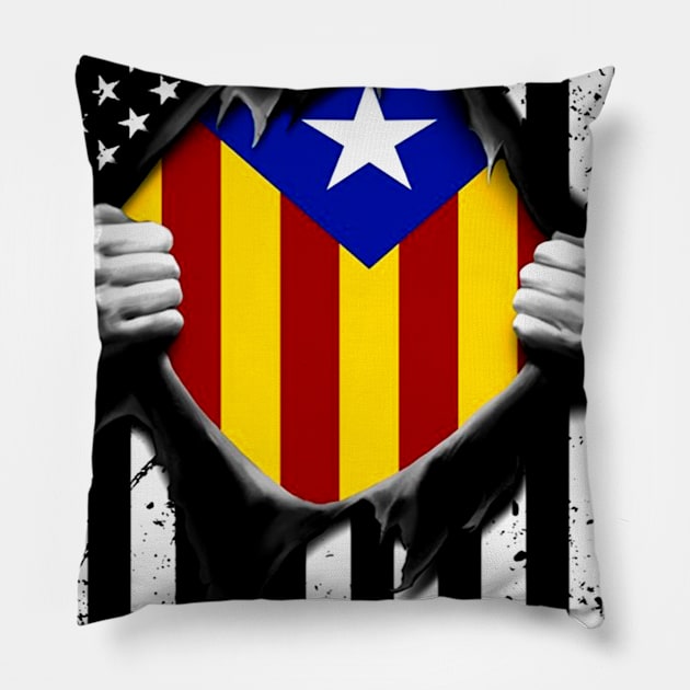 Catalan American Flag Pillow by KittleAmandass