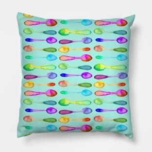 Colorful Watercolor Spoons! Pillow