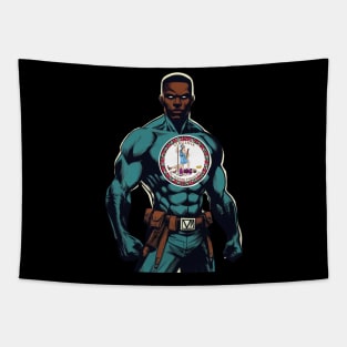 Richmond Virginia 1990s Black Comic Book Superhero RVA Tapestry