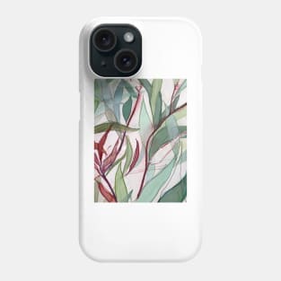 Watercolour Gum Leaves Pattern by Leah Gay Phone Case