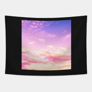 Pastel Sunset Pink Clouds Tapestry