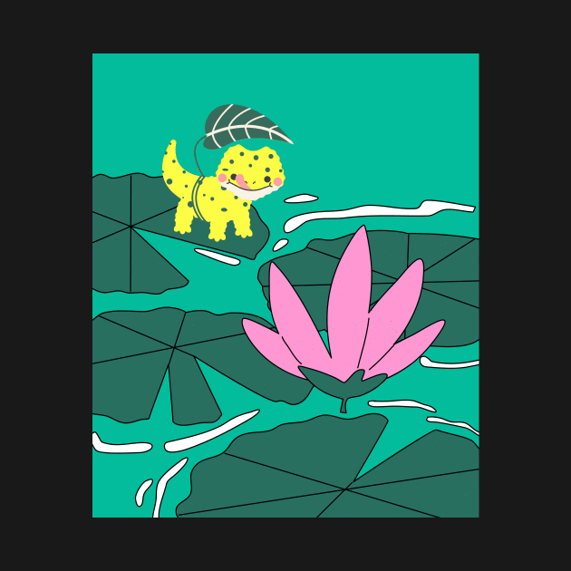 Little salamander of the lotus pond by SkyisBright