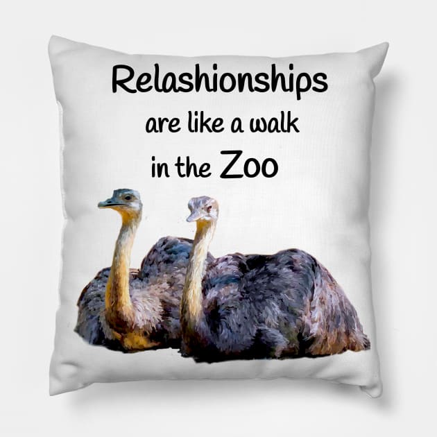 Relashionship Funny Positive Motivational quote Pillow by Nisuris Art