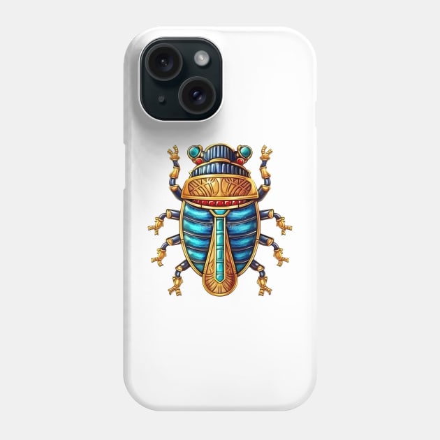 Ancient Egypt Beetle #6 Phone Case by Chromatic Fusion Studio