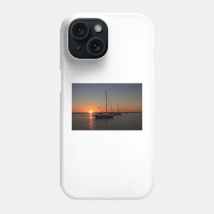 Sailboats at sunset Phone Case