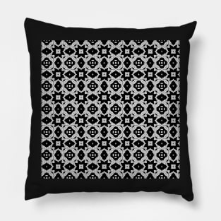 Black and White Geometric Arabesque Pattern Pillow