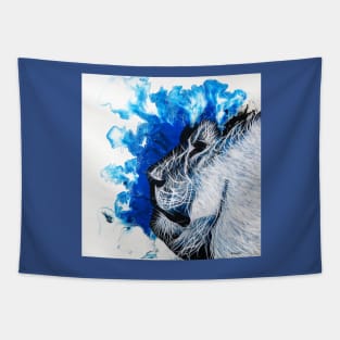 Pouring Fractal Lion Tapestry