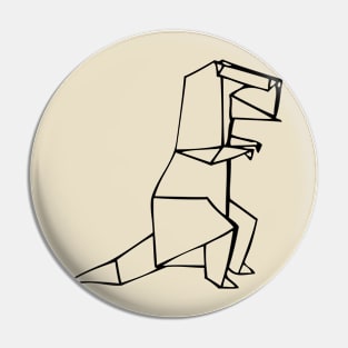 Origami T-rex Pin