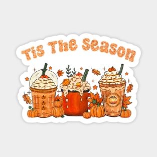 Tis The Season Latte Pumpkin Spice Leaf Fall Thanksgiving Magnet