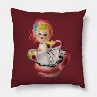 vintage Flower Bloomer Girl Planter Pillow