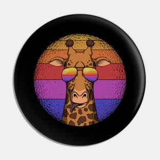 Giraffe Retro Sunset Pin