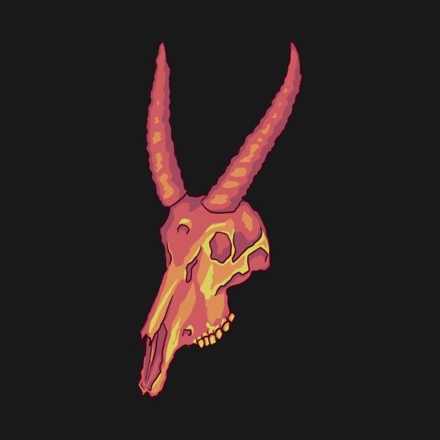 Neon Antelope Skull by elfenthusiast