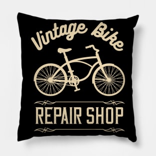 Vintage Bike Repair Shop Pillow