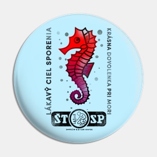 Vintage Seahorse label Pin