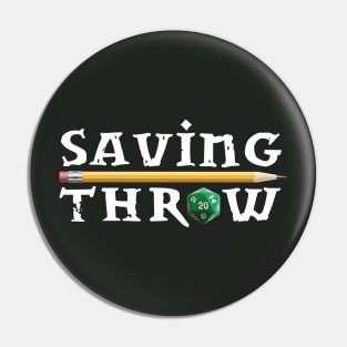 Classic Saving Throw Logo - White Pin