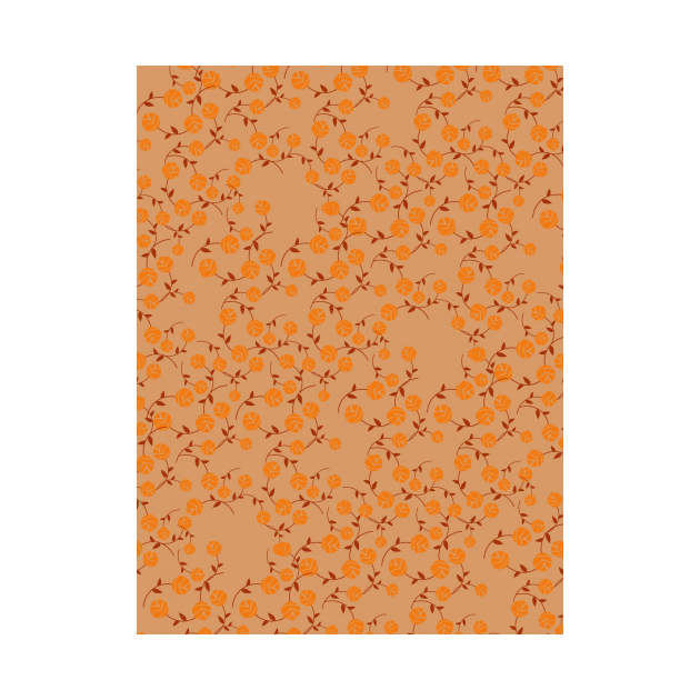 Orange Floral Pattern by FloralPatterns