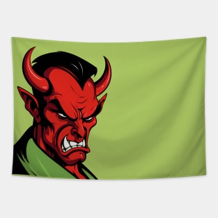 Angry Devil Comic Art Tapestry