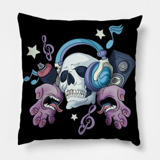 Scary Zombie Skeleton Skull Pillow