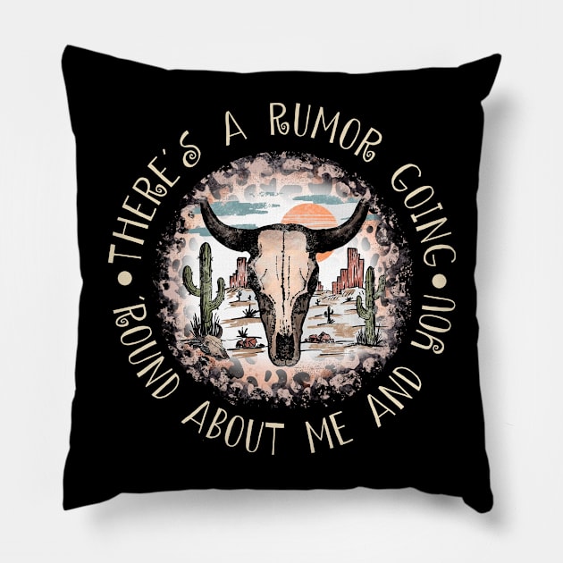 There's A Rumor Going 'Round About Me And You Cactus Sand Bulls Leopard Pillow by GodeleineBesnard