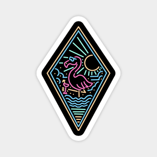 neon flamingo monoline Magnet