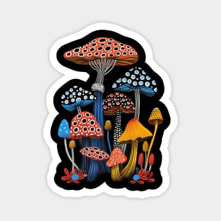 Pop Art Mushrooms Magnet
