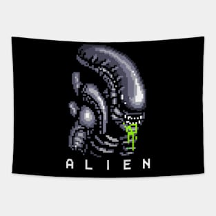 Alien Pixel Art Tapestry