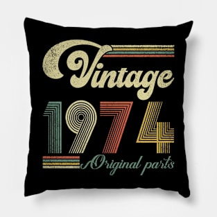 Vintage 1974 50th Birthday Gift Men Women Retro 50 Year Old Pillow