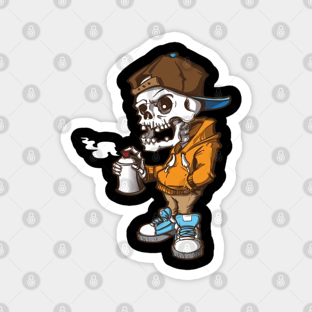 Dope Skeleton Graffiti Character Magnet by PhatStylez