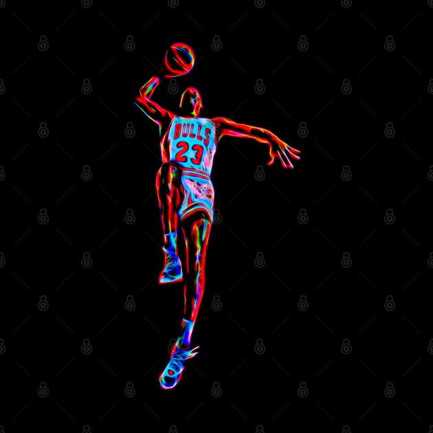 Michael Jordan Sky Vintage Neon Effect by Mr.FansArt