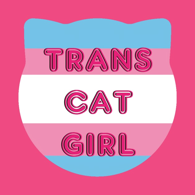 Trans Cat Girl Transgender Flag With Cat Ears Design by nhitori